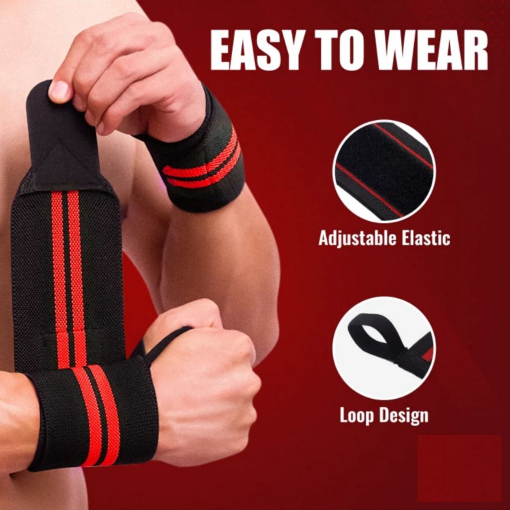 Wrist Straps for Gym Wrist Band for Unisex with Thumb Loop Straps Weight lifting (1 Pair Set Multicolor) view 2