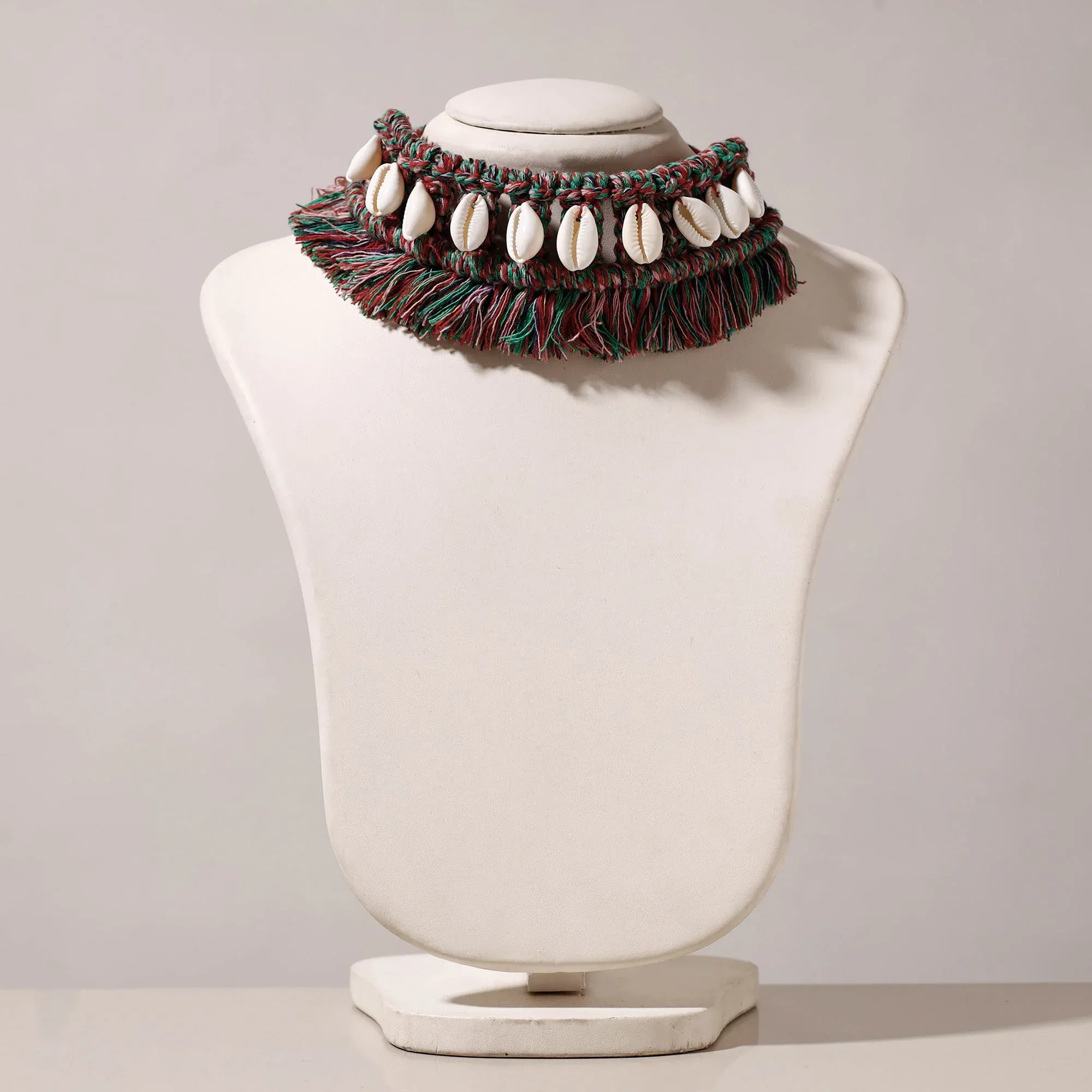 Multicolor Thread & Seashell Macrame Choker