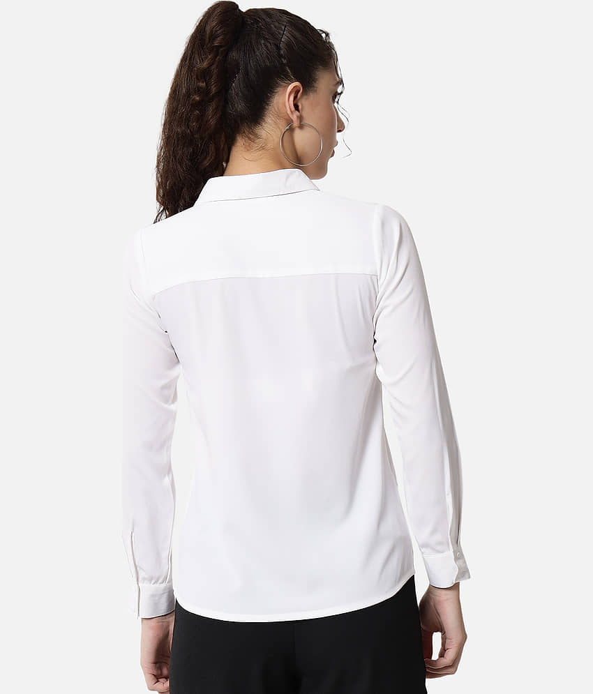 ALL WAYS YOU Women Solid Crepe Shirt ( White ) view 2