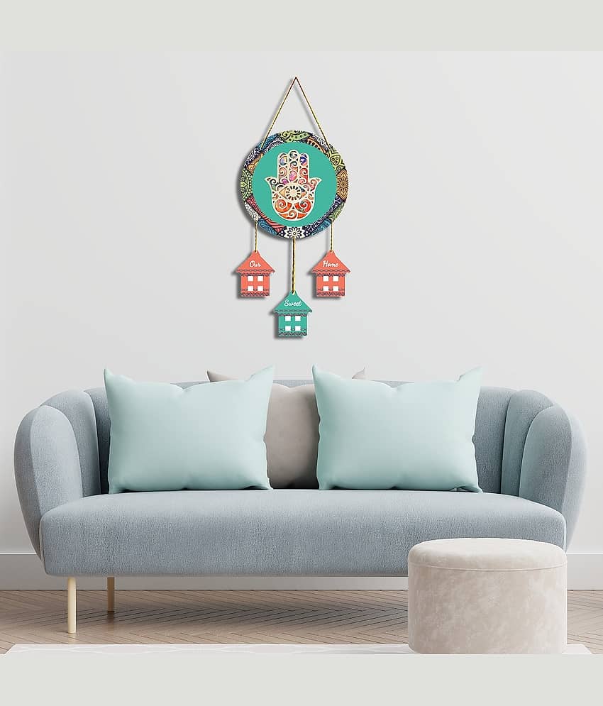 Positive Vibe Lifestyle Wood Evil eye hanging Wall Sculpture Multi - Pack of 1 view 2