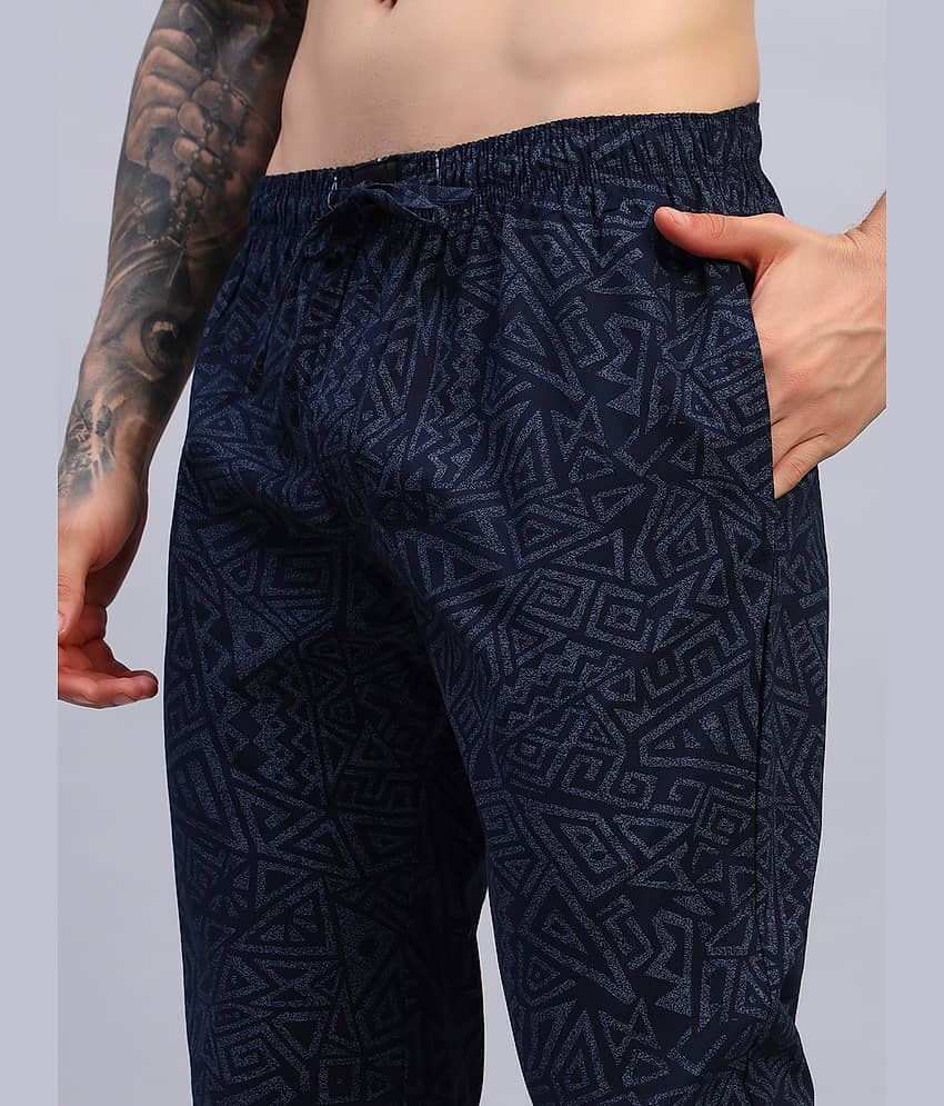 Flamboyant Blue Cotton Men's Trackpants ( Pack of 1 ) view 2
