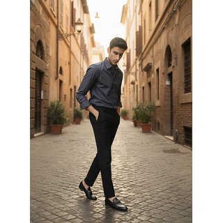 Casualbud Black Men's Cotton Regular Fit Shirt view 2