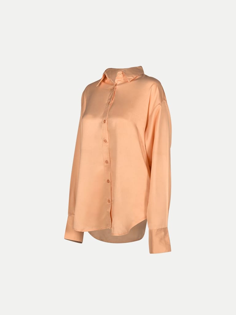 Women Rayon Coral Cozy Shirt view 2