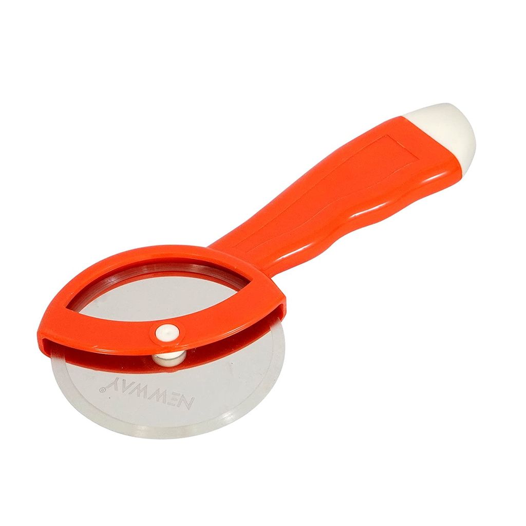 NEWWAY Stainless Steel Pizza Cutter Premium Food Grade with Comfortable Plastic Handle Wheel Type Blue Color with sharp Blade (Pack of 1) view 2