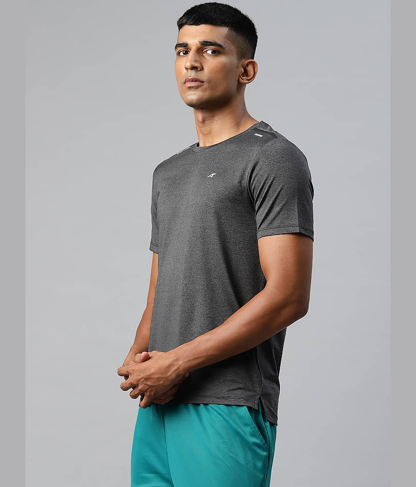 Alcis Grey Polyester Slim Fit Men's Sports T-Shirt ( Pack of 1 ) view 2