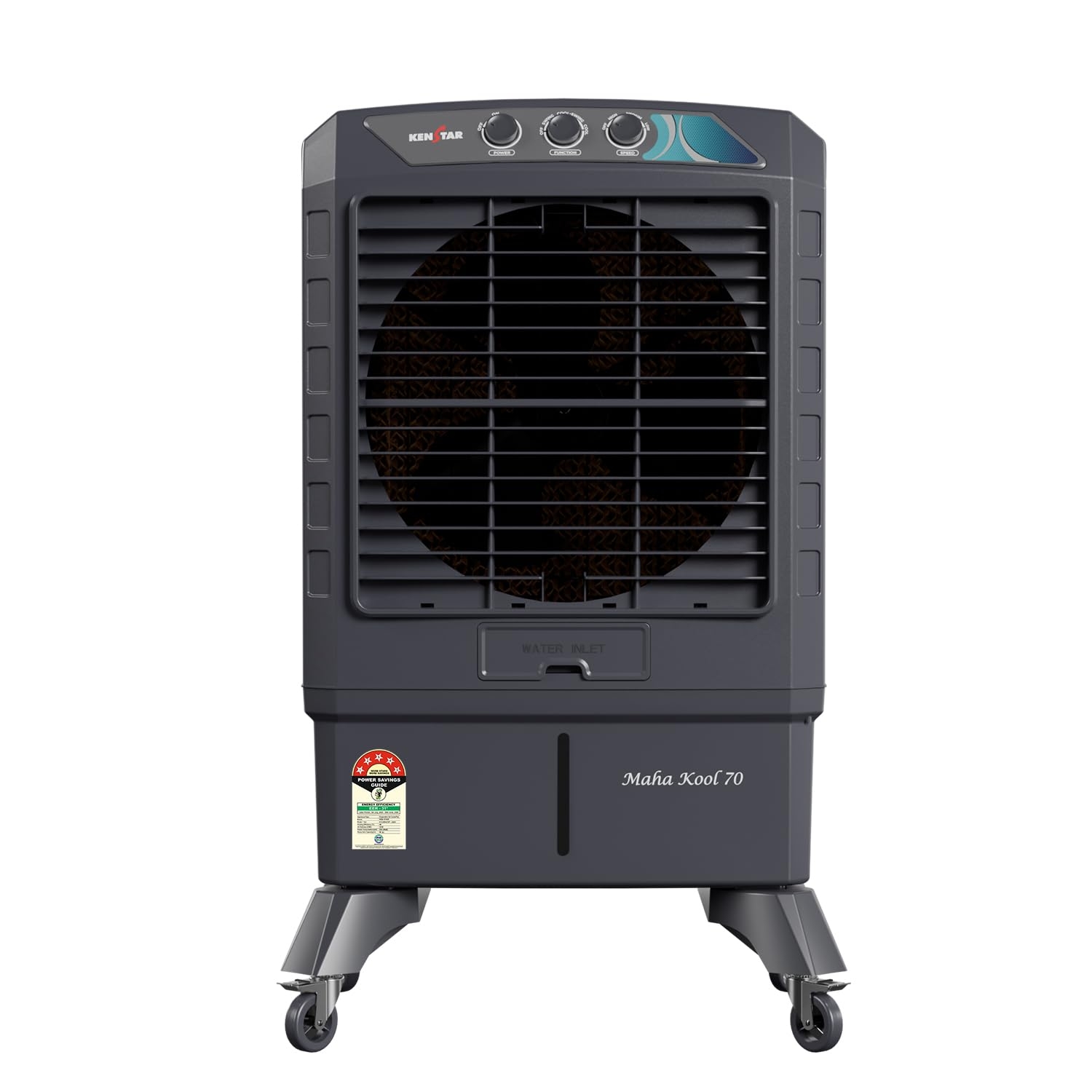 Kenstar Maha Kool HC 70 L Desert Air Cooler, Anti-Bacterial Honeycomb Pads, High-Speed Fan, Inverter Ready, 50Ft Powerful Air Throw, 1-Yr Product Warranty+5-Yr Warranty on Pump&Motor|5-Star BEE Rating - Grey