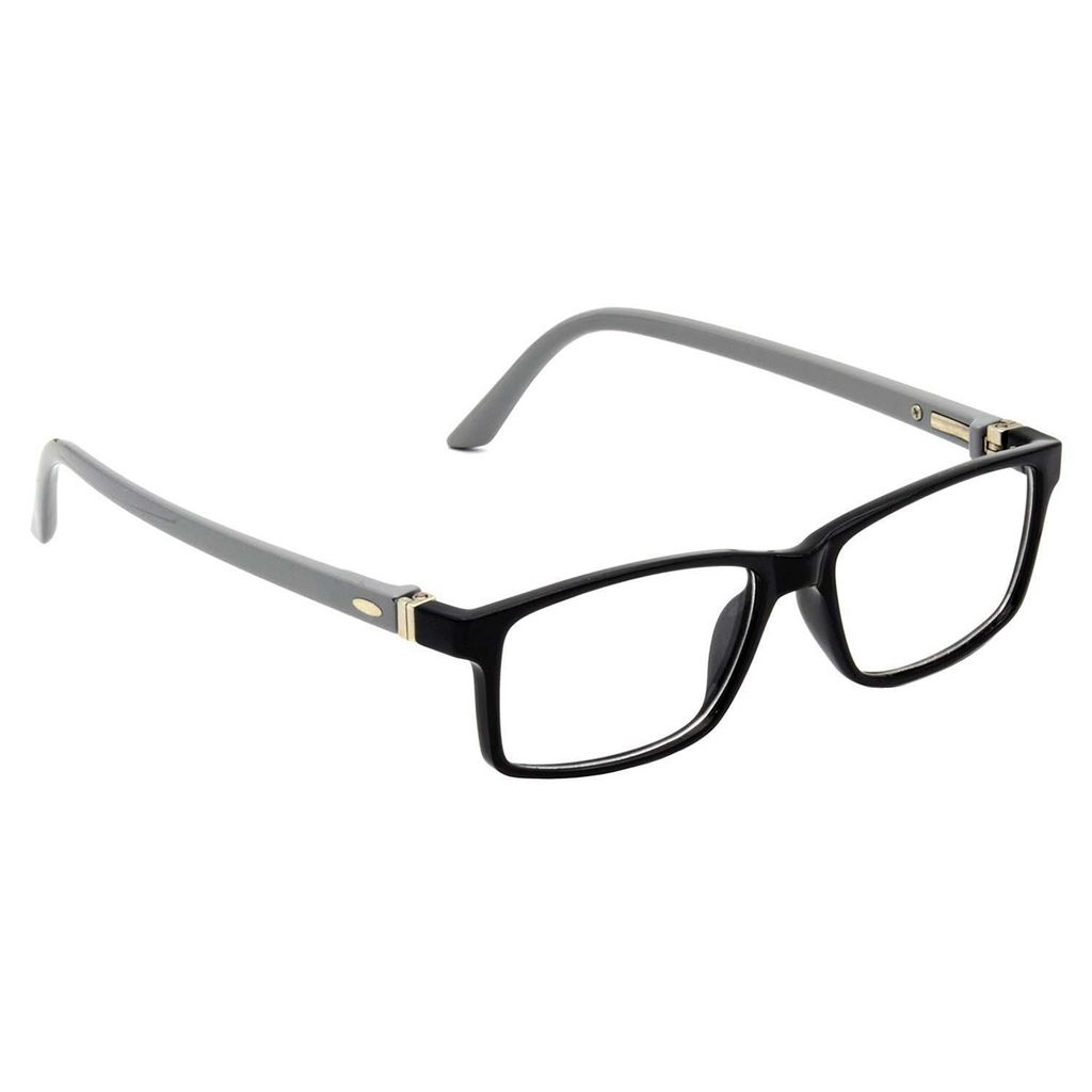 Hrinkar Stylish Zero Power Computer Glasses for Eye Protection with Blue Cut Lenses for Men & Women | Black and Grey | HBCT-FRM-BK-GRY-17 view 2