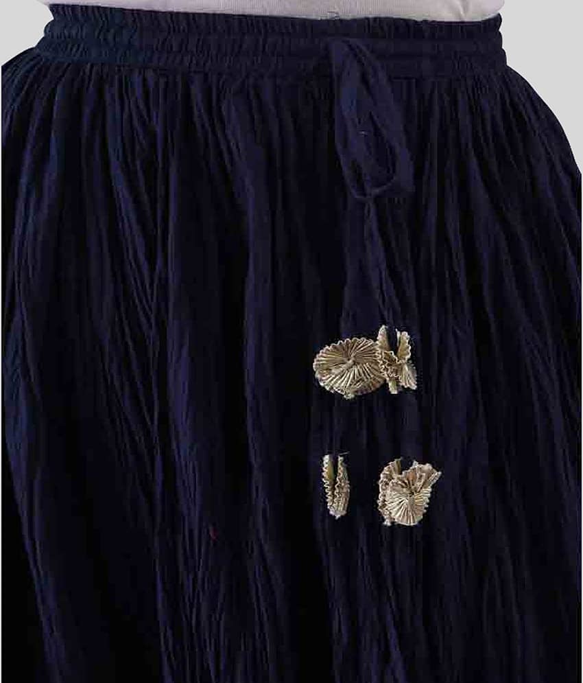 FABRR - Navy Blue Cotton Women's A-Line Skirt ( Pack of 1 ) view 2