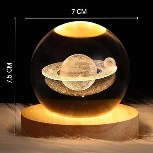 3D Crystal Ball Night Light - ( Solar System ) view 2