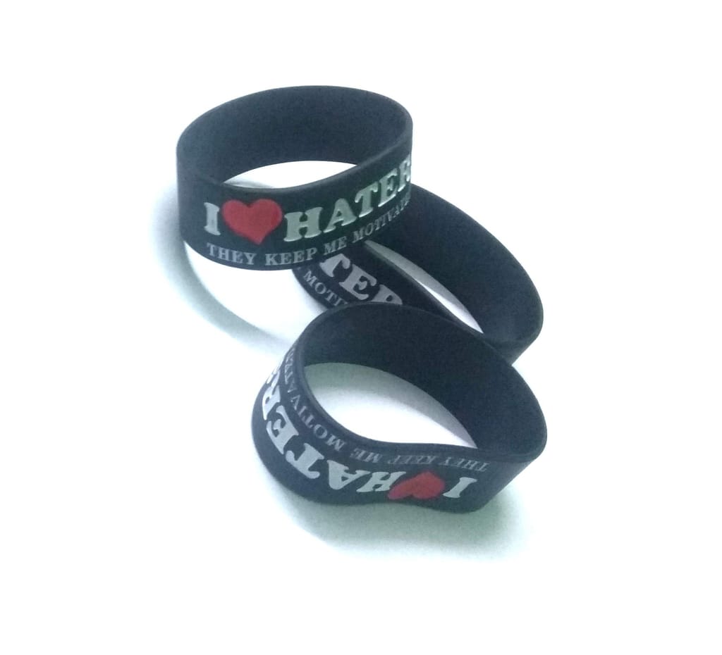 Nawani I Love Haters Silicone Wrist Band - Set of 3 view 2