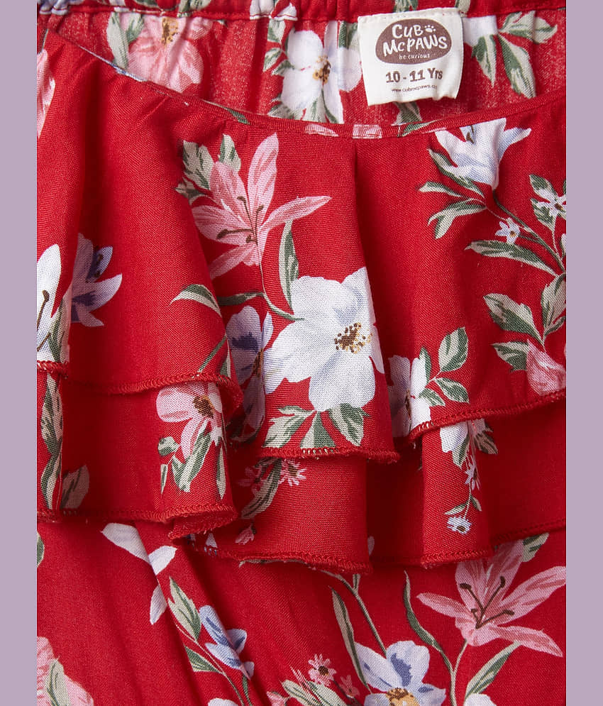 Cub Mcpaws Girls Rayon Jumpsuit ( Pack of 1 , Red ) view 2