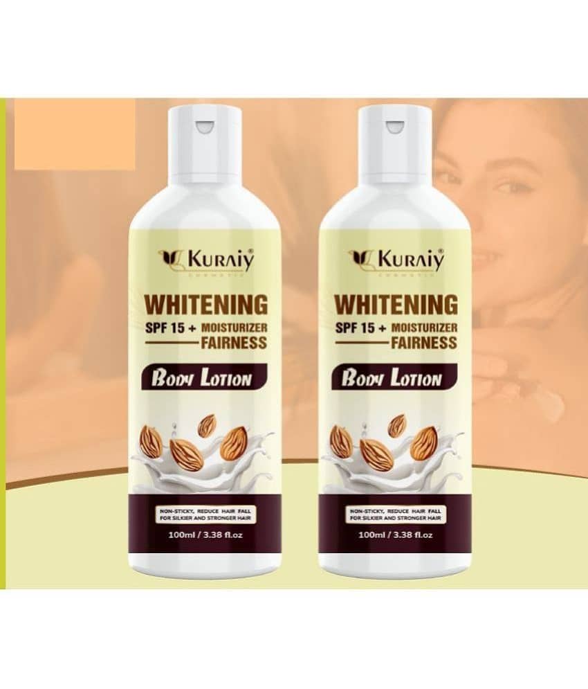 KURAIY New Almond Body Lotion for Body Almond Oil & Vitamin E For Men & Women (100 ml) Pack Of 2