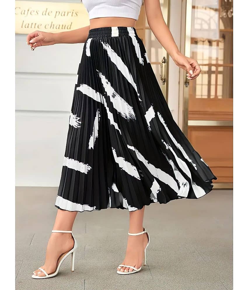ZWERLON Black Crepe Women's A-Line Skirt ( Pack of 1 ) view 2