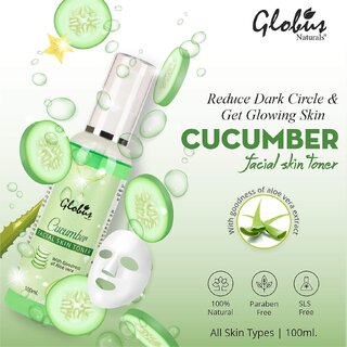 Globus Naturals Rose & Cucumber Facial Skin Toner with Goodness Of Aloe Vera Extract 200 ml view 2