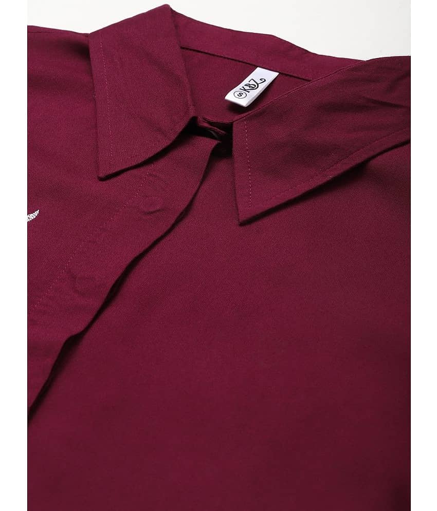 Kbz - Wine Rayon Women's Ethnic Top ( Pack of 1 ) view 2