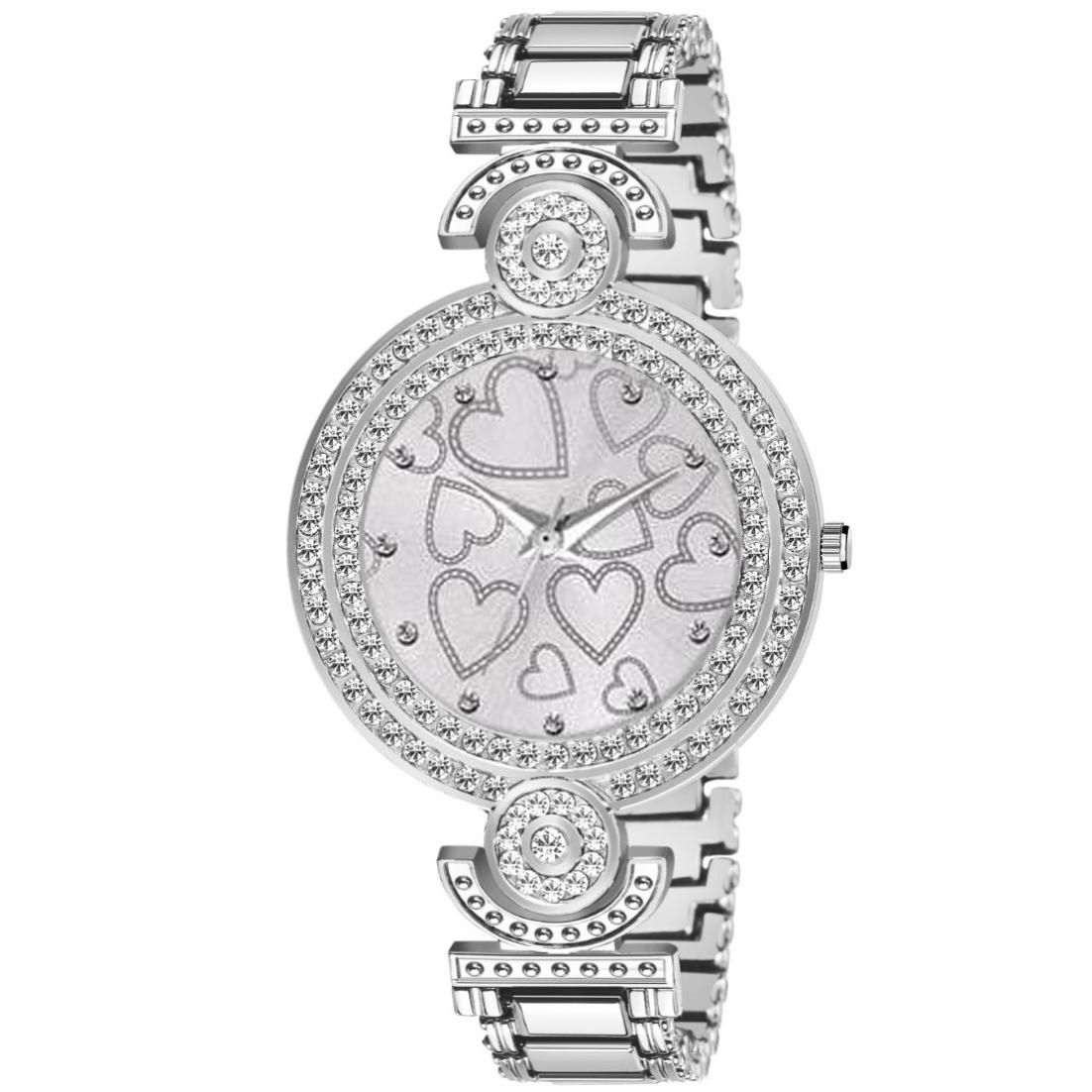 Bolun Black Multi Heart Dial Silver BD Girls and Women Watch view 2
