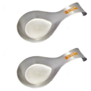 i WARE KkitchenCare Stainless Steel Spoon Rest Holder (Silver) Set of 2 view 2