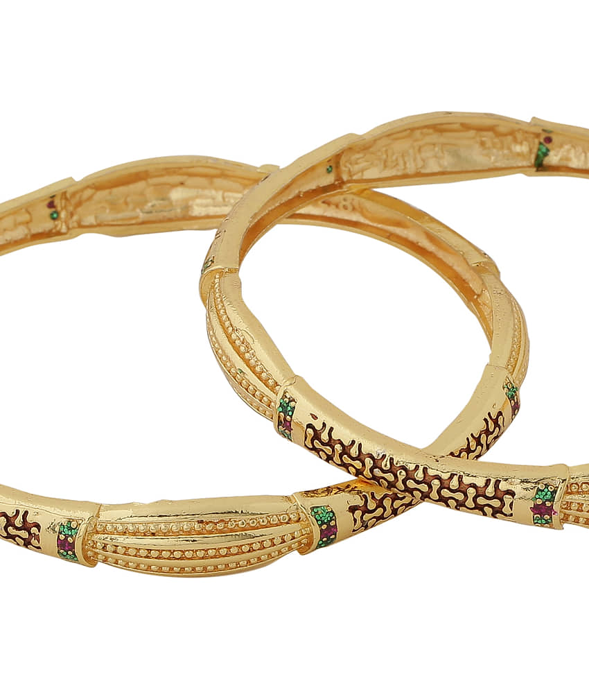 VIRAASI - Gold Bangle Set ( Pack of 1 ) view 2