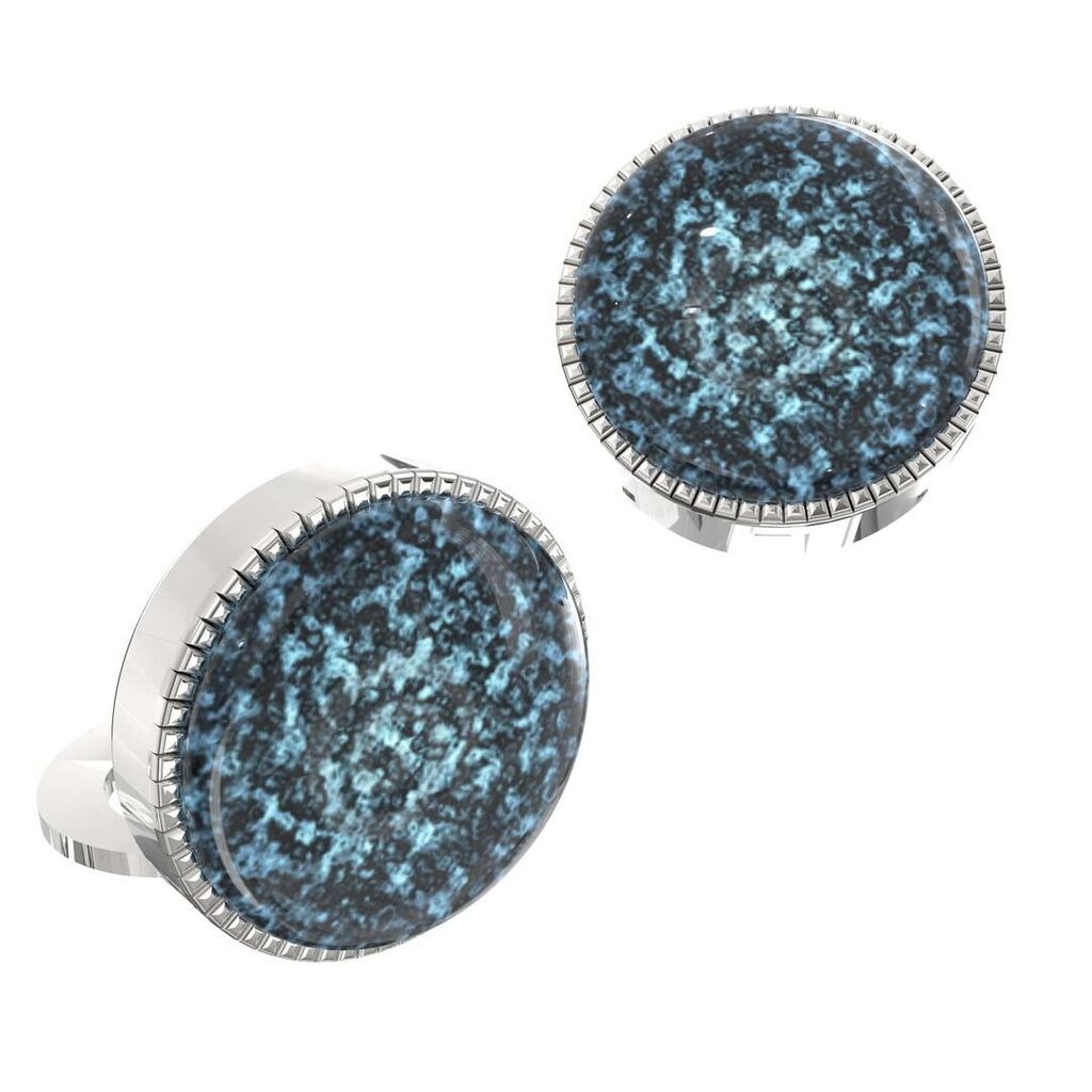 The Smart Buttons - Shirt Button Cover Cufflinks for Men - Blue Water Design Pattern view 2