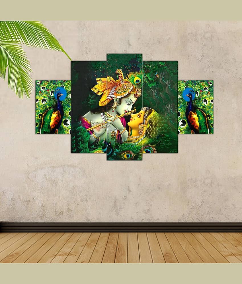 SNDArt Set Of 5 Radha Krishna Wall Paintings For Wall Decor 18 x 30 inch view 2