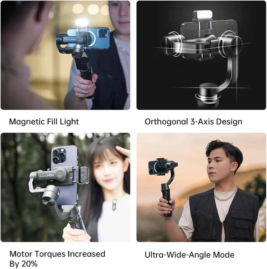 Hohem iSteady Mobile + Kit - Handheld Gimbal with Magnetic Fill Light view 2