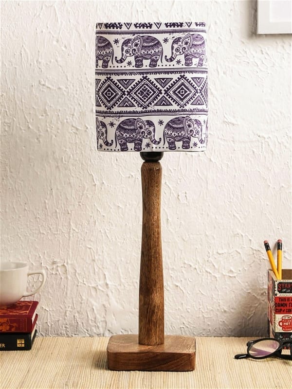 Warli Art Wooden Lamp view 2