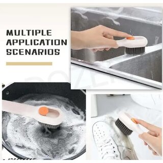 Plastic Soap Dispensing Cleaning Brush With Handle Scrubbing Reusable Washing Shoe Brush For Shoes Clothes Cleaning view 2