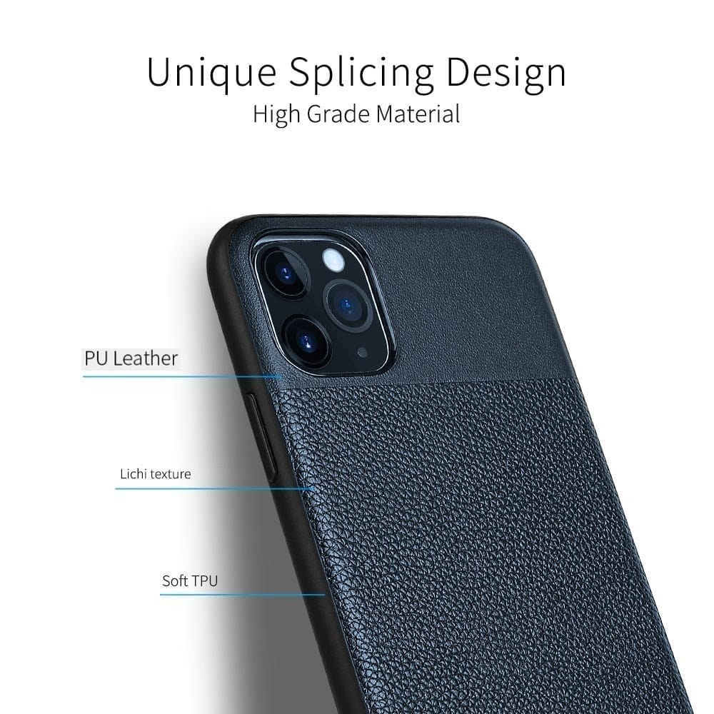 Memumi Brilliant Series Leather Back Cover for Apple iPhone 11 Shockproof - Blue (6.1") view 2