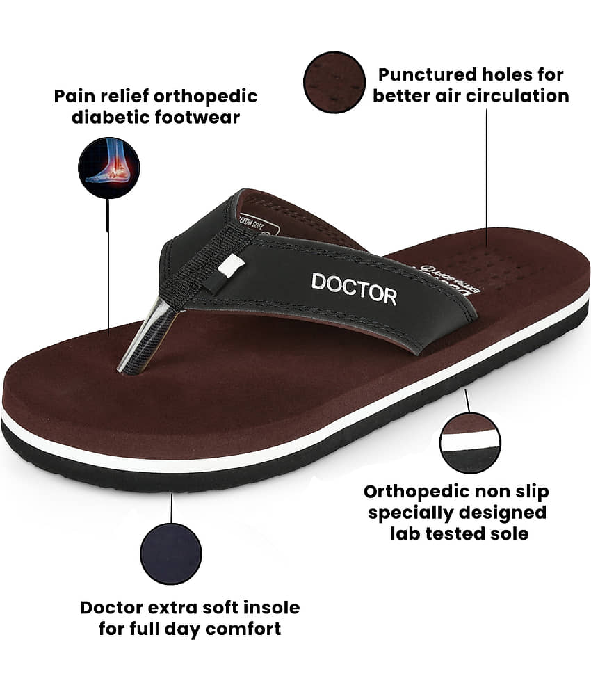 DOCTOR EXTRA SOFT - Brown Men's Thong Flip Flop view 2