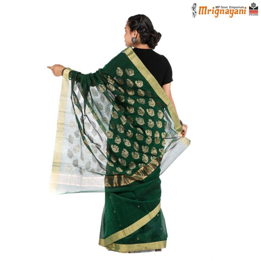 HANDLOOM CHANDERI SILK SAREE WITH BLOUSE (SKU - 1SC103120622, SAREE - 1026) view 2