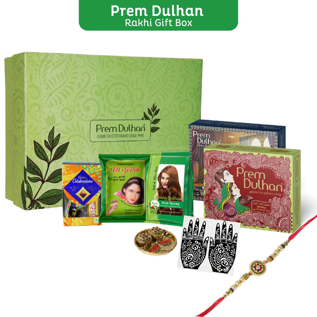 Prem Dulhan Rakhi Gift Set | Rakhi, Mehendi, Chocolates & Roli Chawal | Raksha Bandhan Gift for Sister view 2