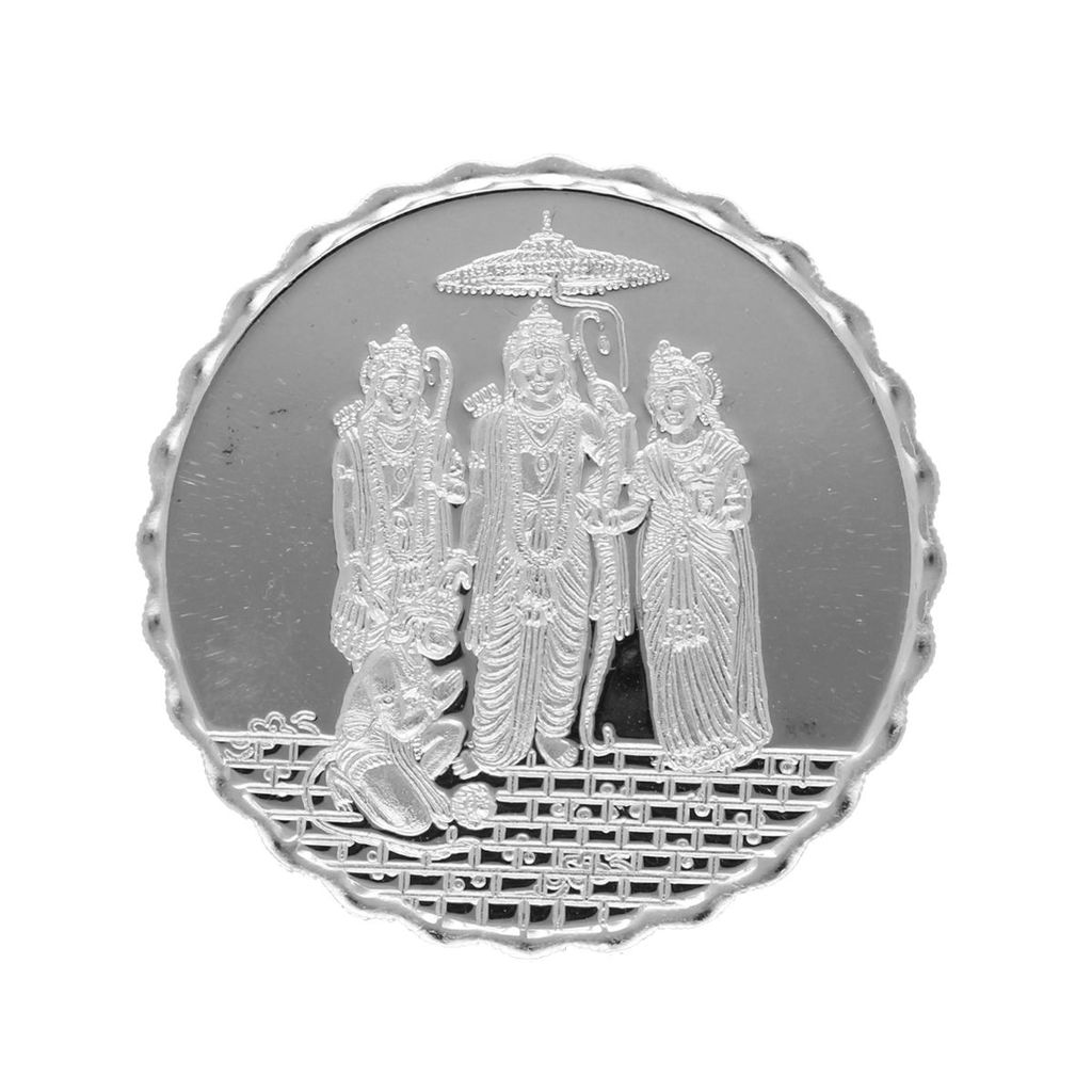 Sri Jagdamba Pearls Ram Mandir 10 Grams Silver coin view 2