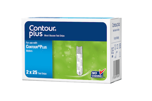 Contour Plus Blood Glucose Test Strips, 2x25 Count
