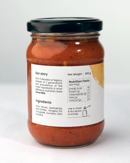 Bhogarajus Lime Pickle - 300 grams (Food Grade Pouch) view 2