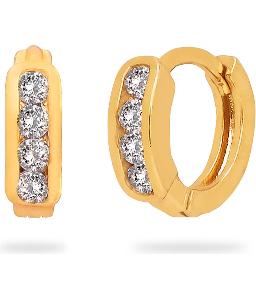 LUV FASHION Golden Huggies Earrings ( Pack of 1 ) view 2