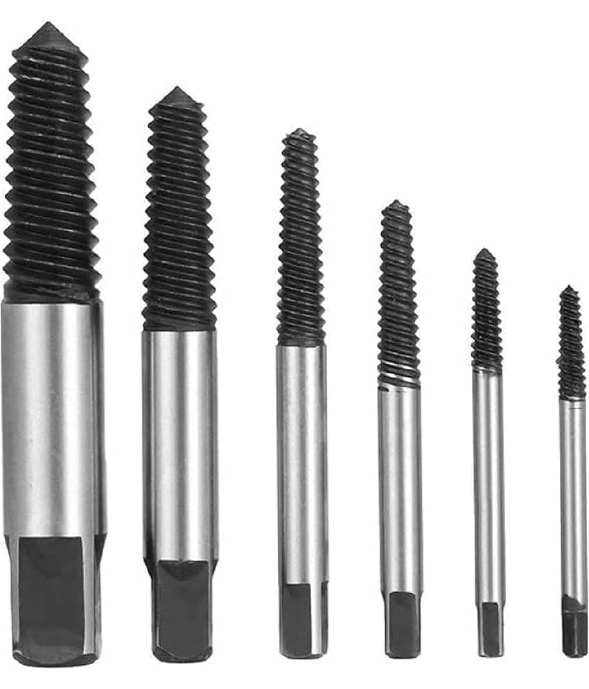 6pcs Broken Bolt Screw Extractor Remover Set Easy Out Drill Bits Tools Kit 3-22mm view 2