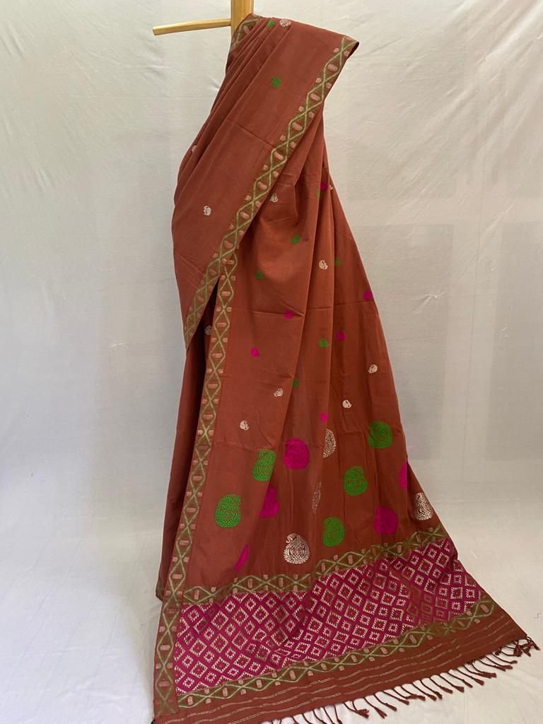 Handwoven Assamese Cotton Saree view 2