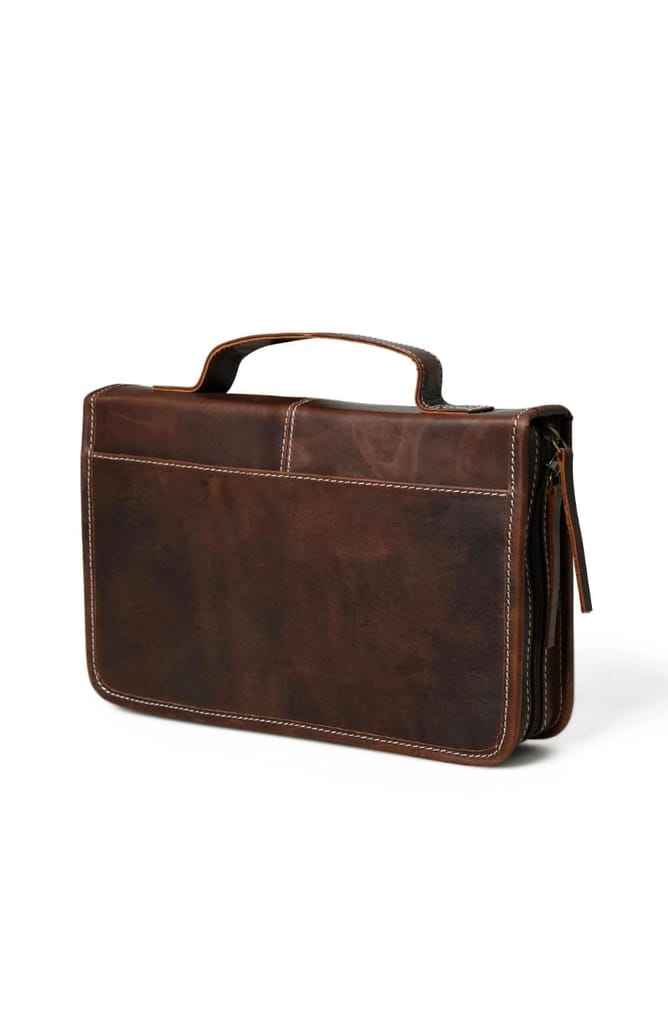 KISHORE KUMAR; ; Full Grain Leather Messenger Bag ,Camel leather book holder [pack of 2] view 2