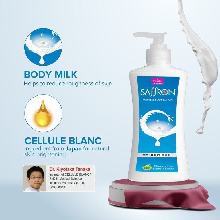 VI-JOHN Saffron My Body Milk Fairness Body Lotion For Complete Hydration With Vitamin E - 250 ML view 2