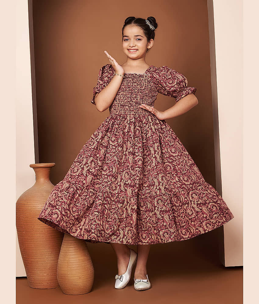 OTABU Polyester Dress For Girls ( Pack of 1 , Multicolor )