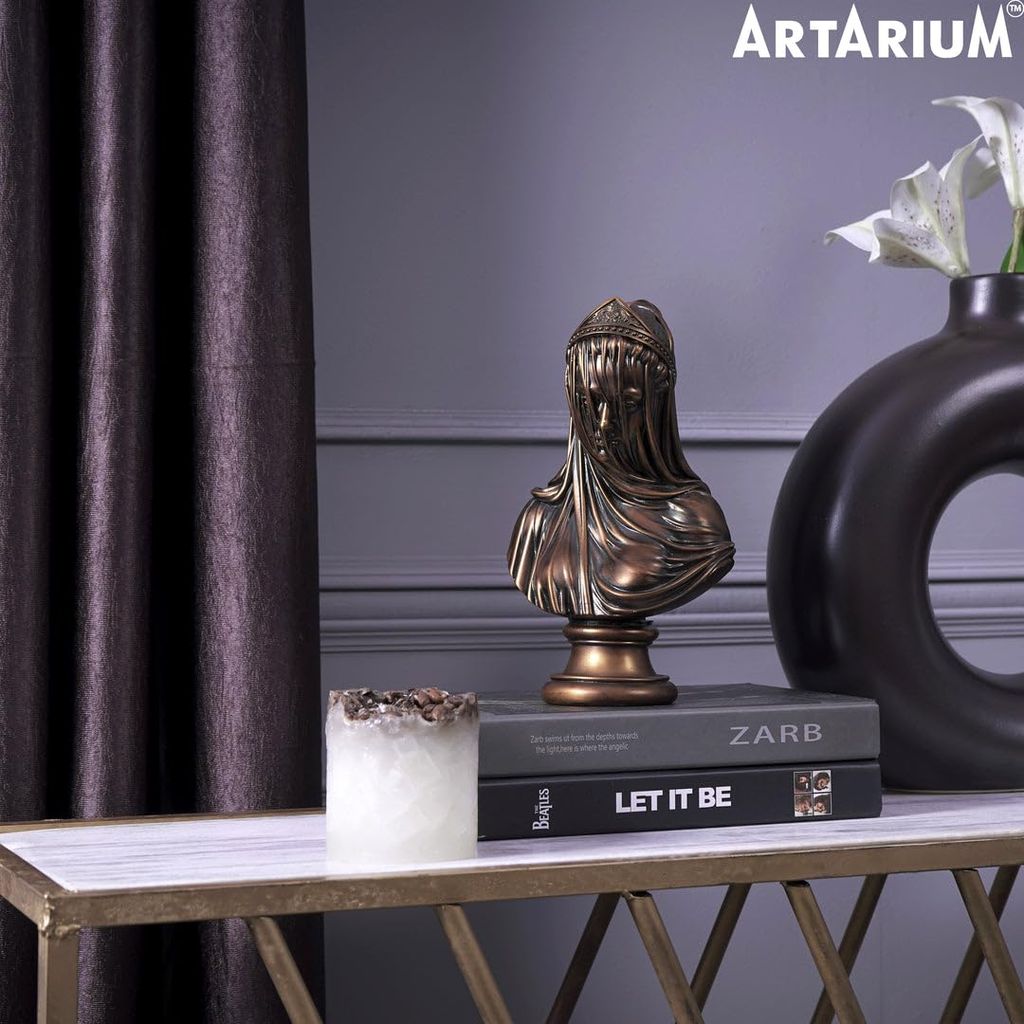 Artarium The Veiled Maiden Sculptural Bust Made with Resin, Decorative Items, Home Decor Statue, Decor Showpiece, Art Collection (1 Piece) view 2