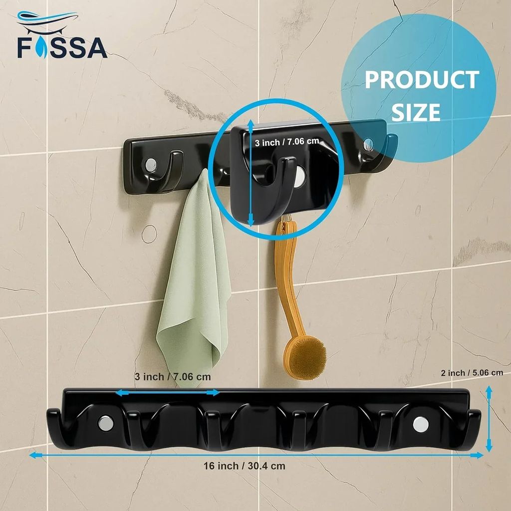 Black Cloth Hanger Unbreakable Abs Ceramic Finish (RB-132) view 2