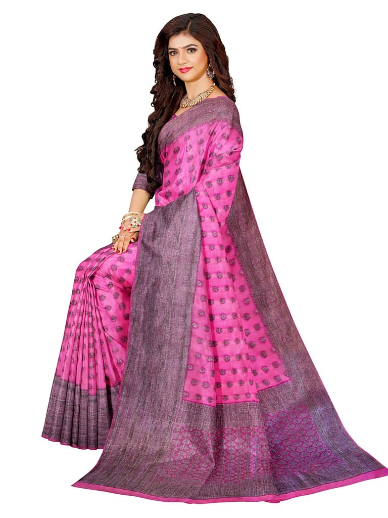 Pink Georgette Saree with Blouse Piece view 2