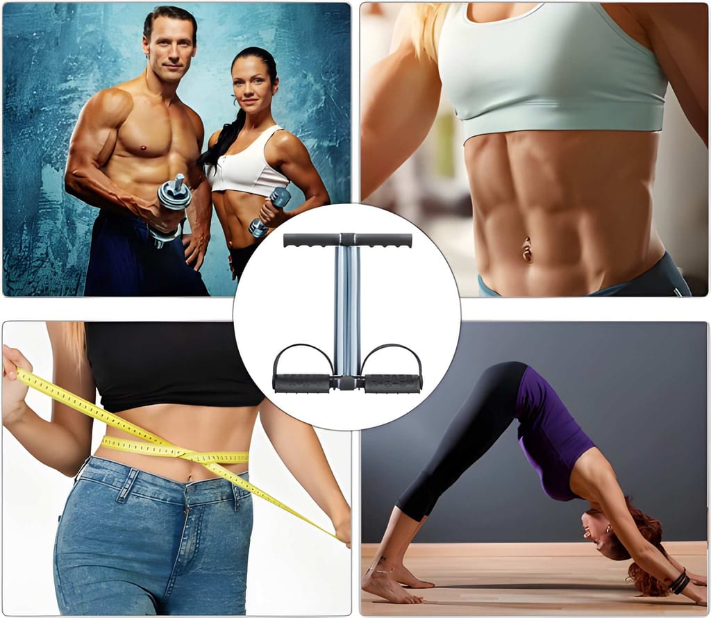 Premium Double Spring Tummy Trimmer with Foot Pedals & Foam Grip Handles | Full Body Resistance Exerciser for Home Gym, Abs, Chest, Arms & Leg Workout (Original Quality) view 2
