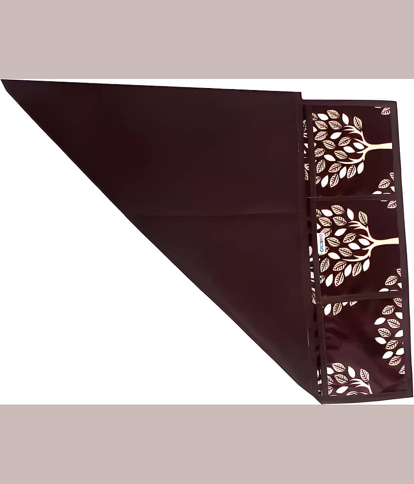 Crosmo Polyester Nature Fridge Covers ( 99 53 ) Pack of 1 - Brown view 2