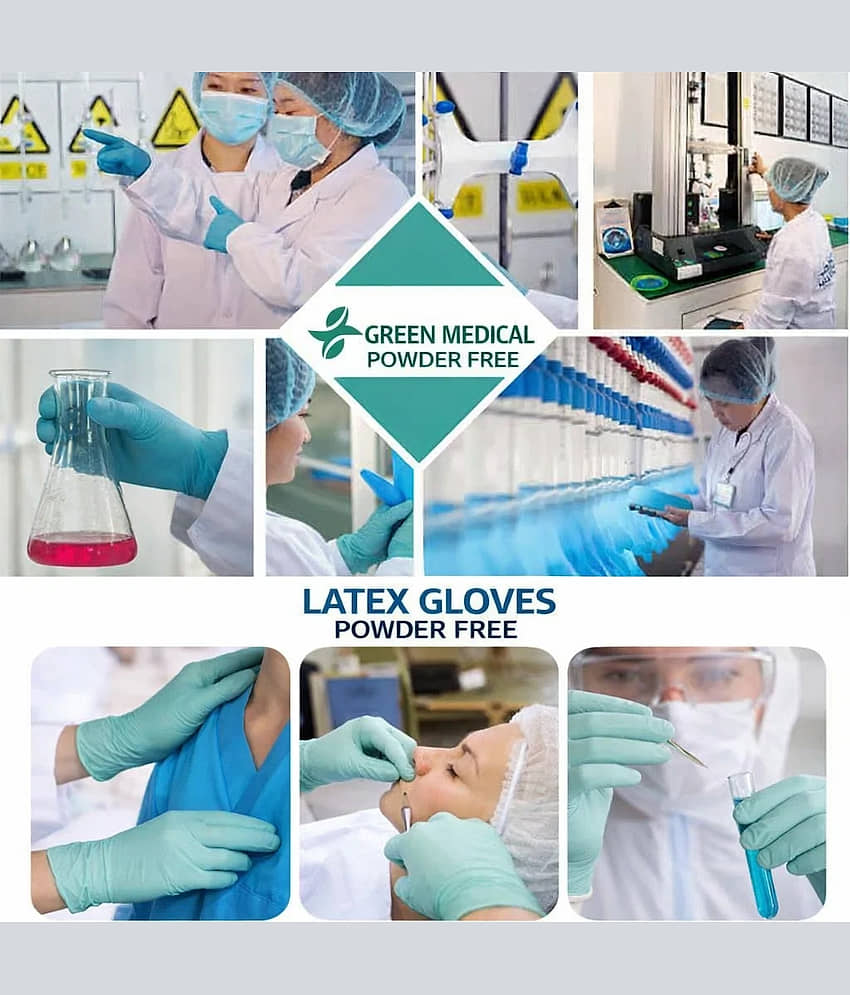 Premium Latex Hand Gloves (Pack of 50) - Medium Size | Powder-Free Disposable Examination Gloves for Medical, Food Handling, Lab & Cleaning | Non-Sterile Protective Hygiene Safety Gloves for Men & Women view 2