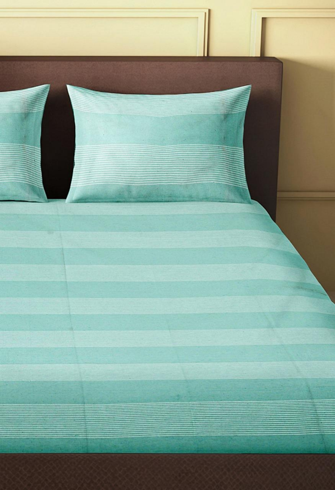 Handloom Cotton Bedsheet With Pillow Covers - Blue view 2