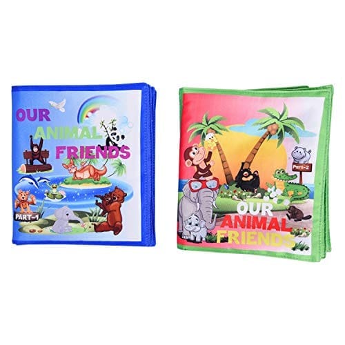 Skyculture� Head Start Series Animal Part - I and Animal Part - II Combo [Rag Book] [Rag Book] Skyculture; Recognition of the name of the animals with its babies and Fabric soft books ,Introducing about the world of our animals friends
