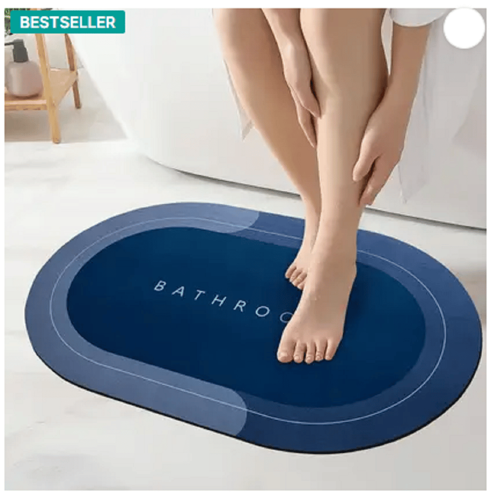 QINPIN Anti-Skid Rubber Bathroom Mat for Wet Areas – 60x40 cm Washable view 2