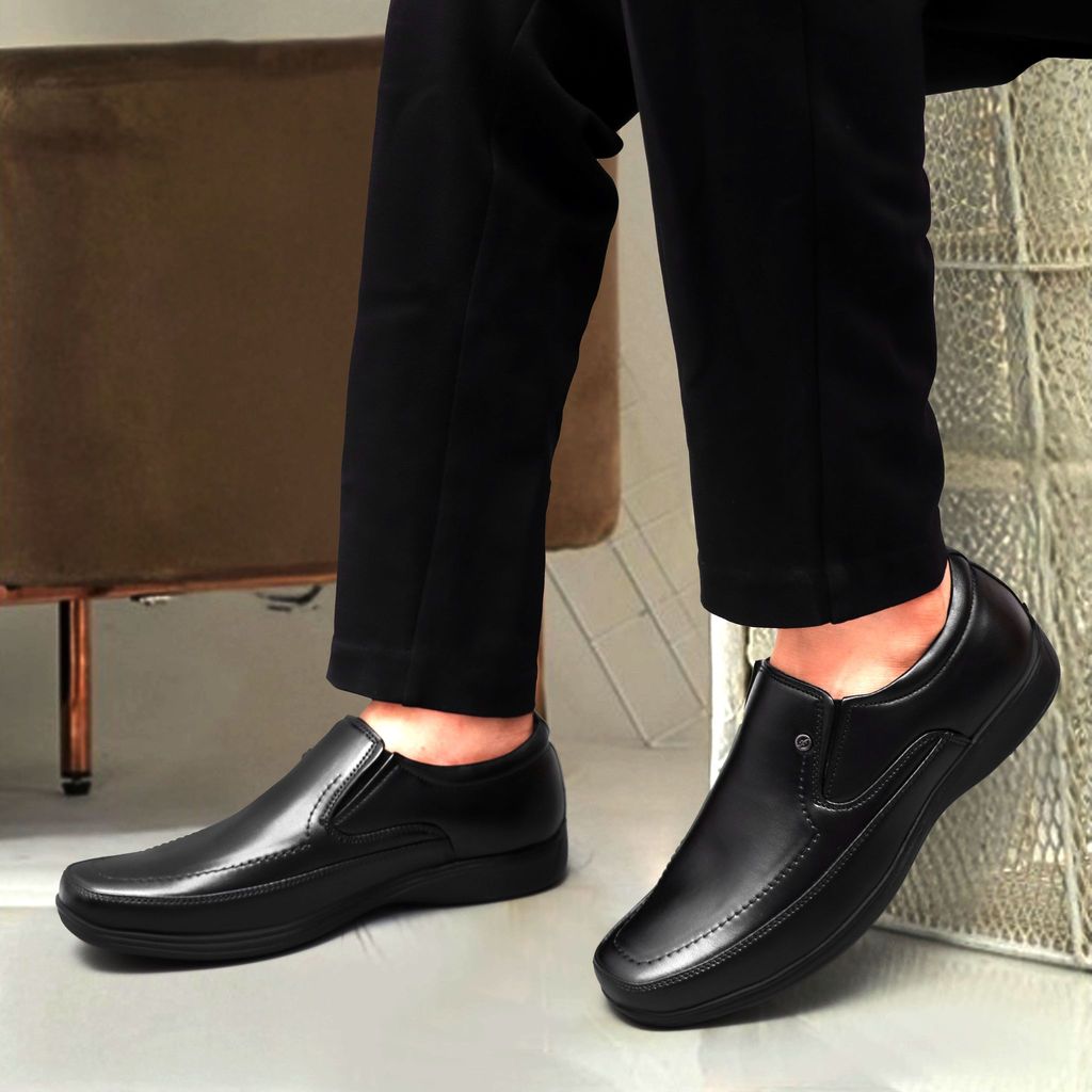 WUGO::Latest Fabulous Men Formal Shoes|Black Moccasin Shoes|Office Shoes For Men's & Boys (Free Home Delivery) view 2